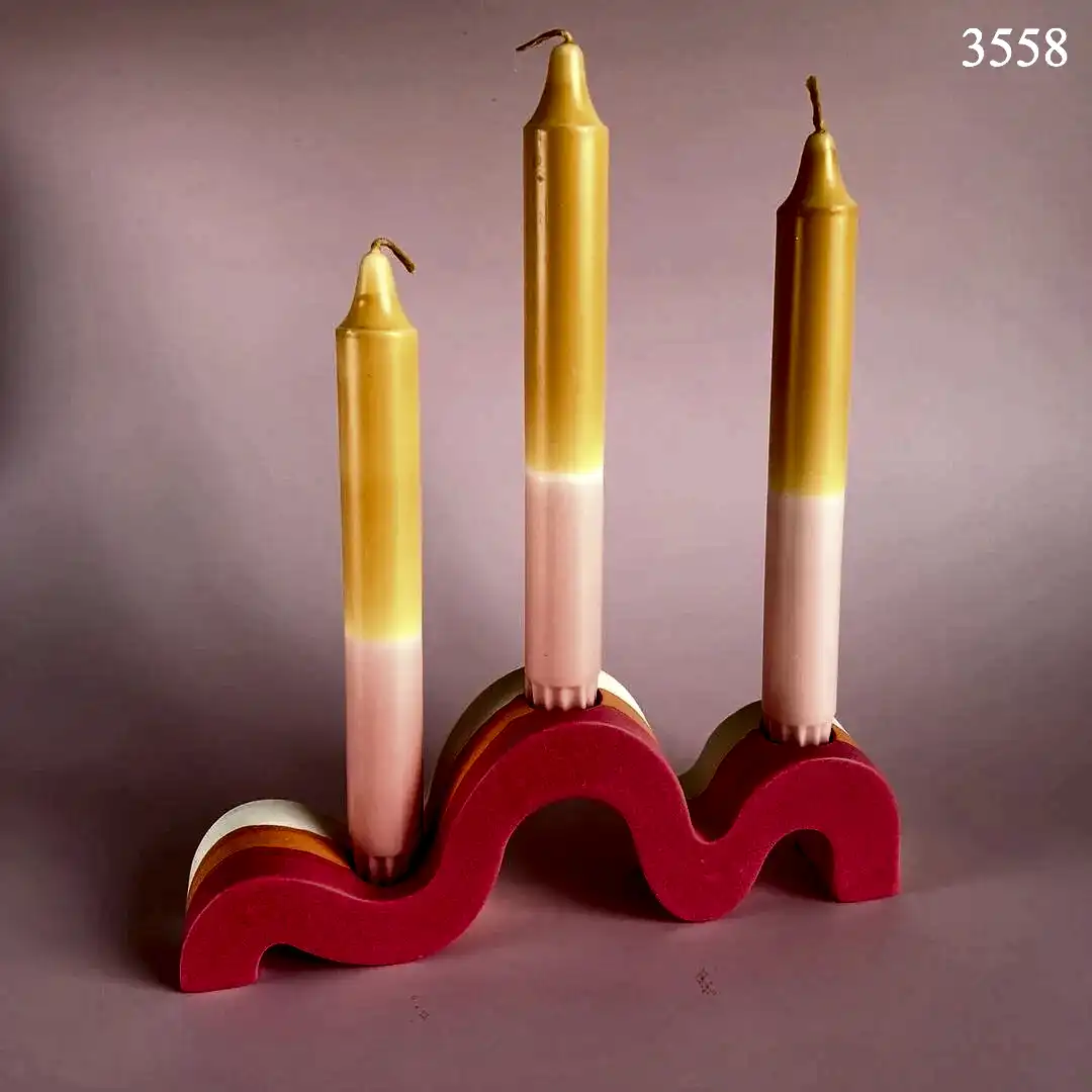 Üçlü Şamdan Mumluk Silikon Kalıbı