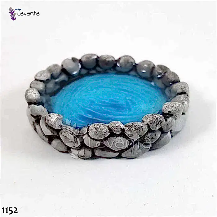 Yuvarlak Taş Süs Havuzu Silikon Kalıbı