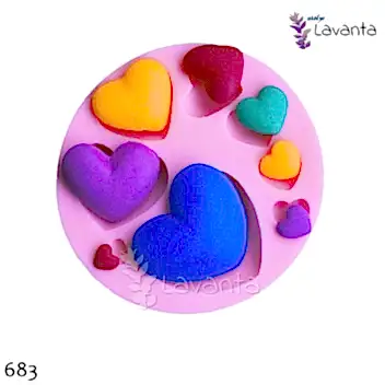 Sıralı Kalpler Silikon Kalıbı