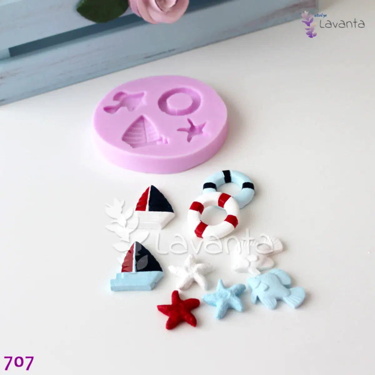 Dörtlü Deniz Temalı Kolaj Silikon Kalıbı