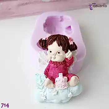 Pastalı Melek Kız Silikon Kalıbı