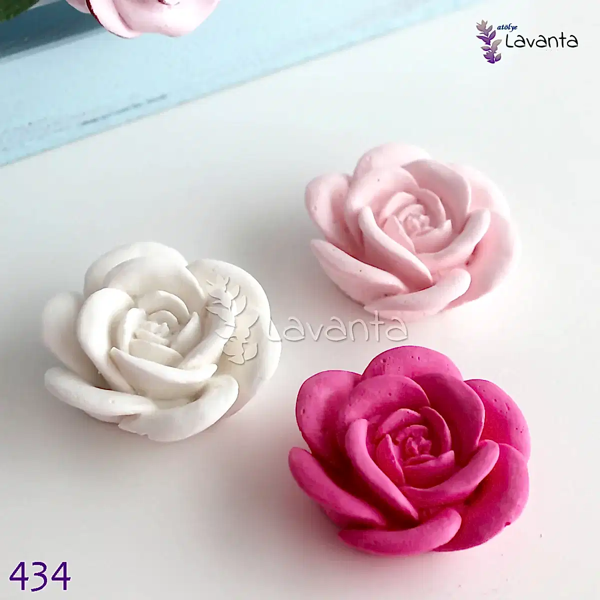 Açmış Gül Kokulu Taş Silikon Kalıbı