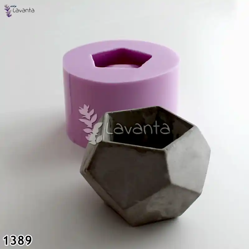 Büyük Geometrik Beton Saksı Silikon Kalıbı