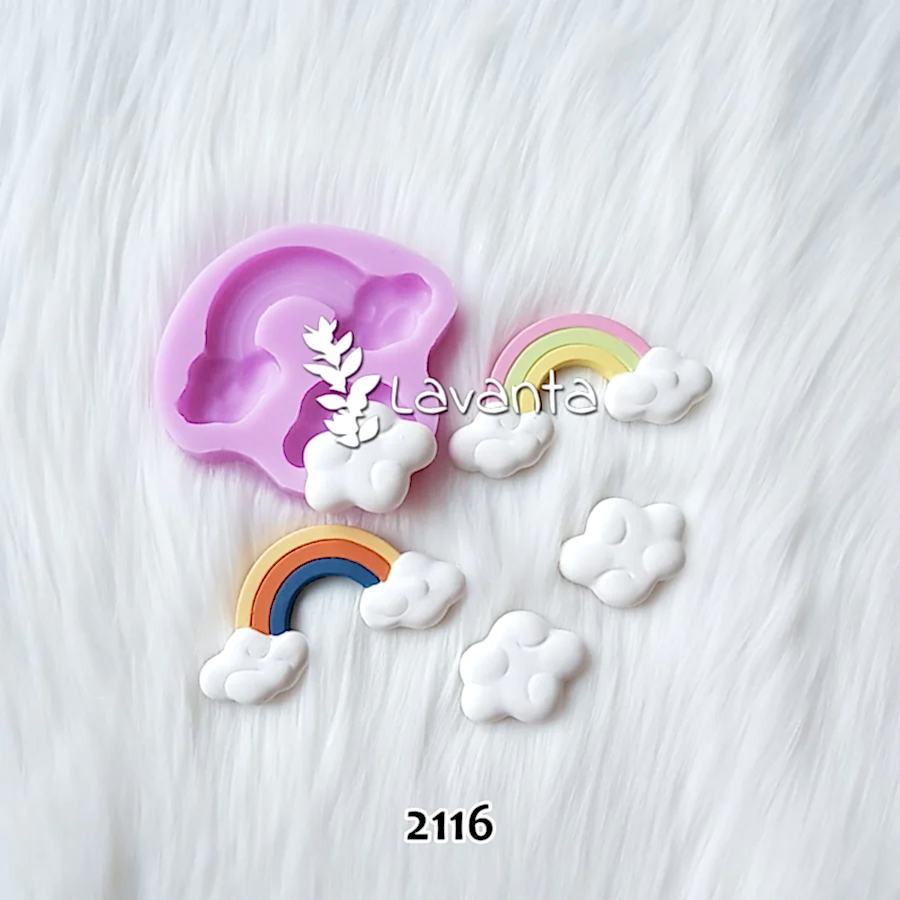 Bulutlu Gökkuşağı Kokulu Taş Kalıbı