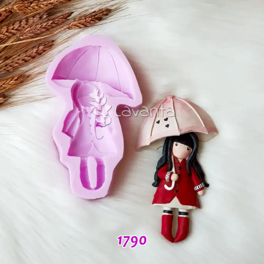 Büyük Şemsiyeli Gorjuss Kız Silikon Kalıbı