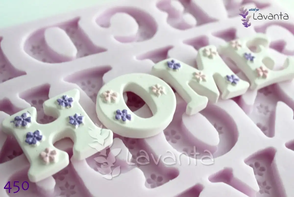 Çiçekli Harfler Silikon Kalıbı