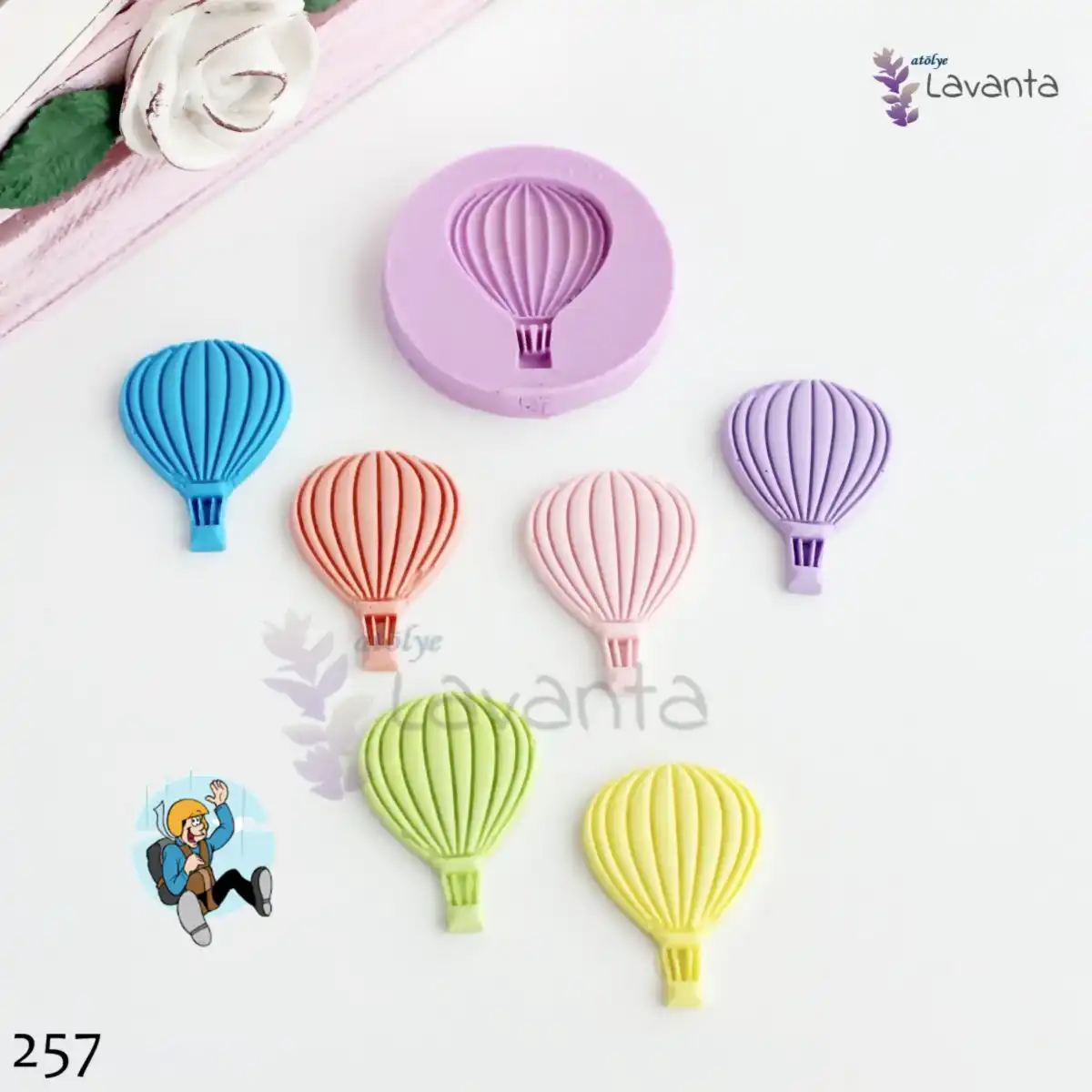 Çizgili Uçan Balon Silikon Kalıbı