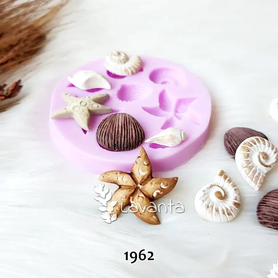 Deniz Kabukları Kolaj Silikon Kalıbı