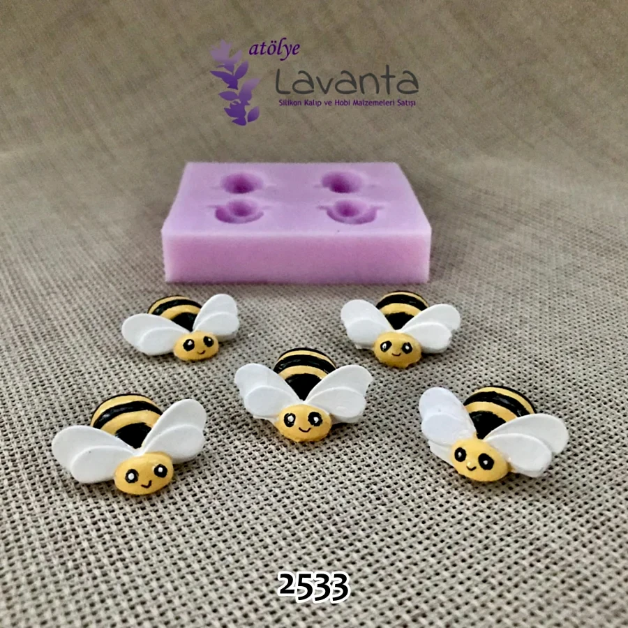 Dörtlü Bal Arısı Saksı Süsü Kalıbı