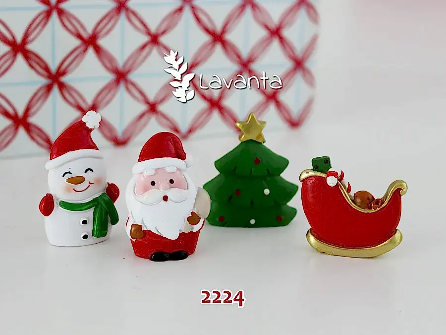 Dörtlü Yeni Yıl Saksı Dibi Süsü Kalıbı