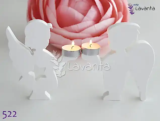 Elinde Mum Tutan Kız Erkek Melek Silikon Kalıbı