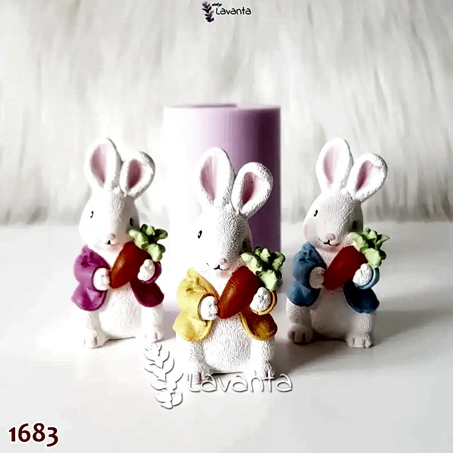 Havuçlu Tavşan Biblo Kokulu Taş Kalıbı