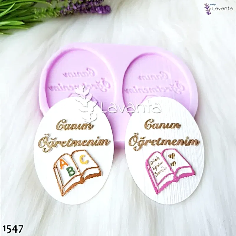 İkili Oval Canım Öğretmenim Etiketleri Kokulu Taş Kalıpları