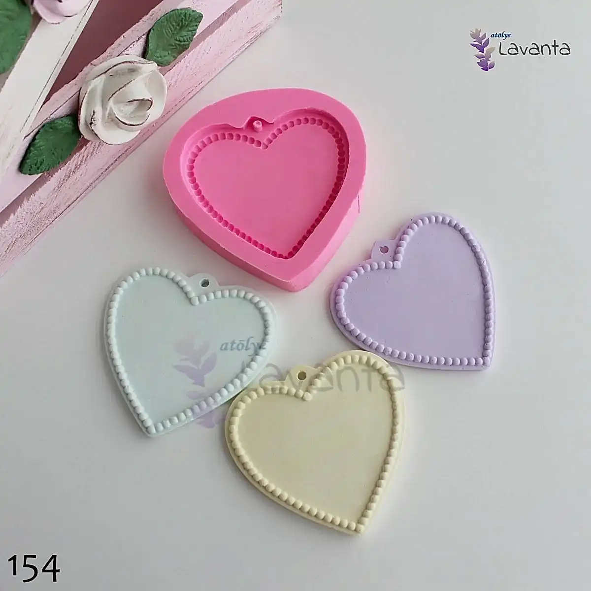 İncili Kalp Tabanlık Silikon Kalıbı