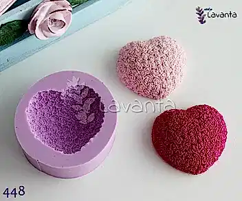 Büyük Kalp Gül Silikon Kalıbı