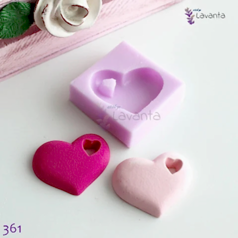 Kalp İçinde Kalp Silikon Kalıbı
