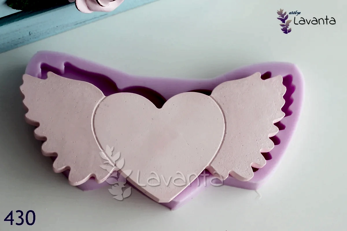 Kanatlı Kalp Tabanlık Silikon Kalıbı