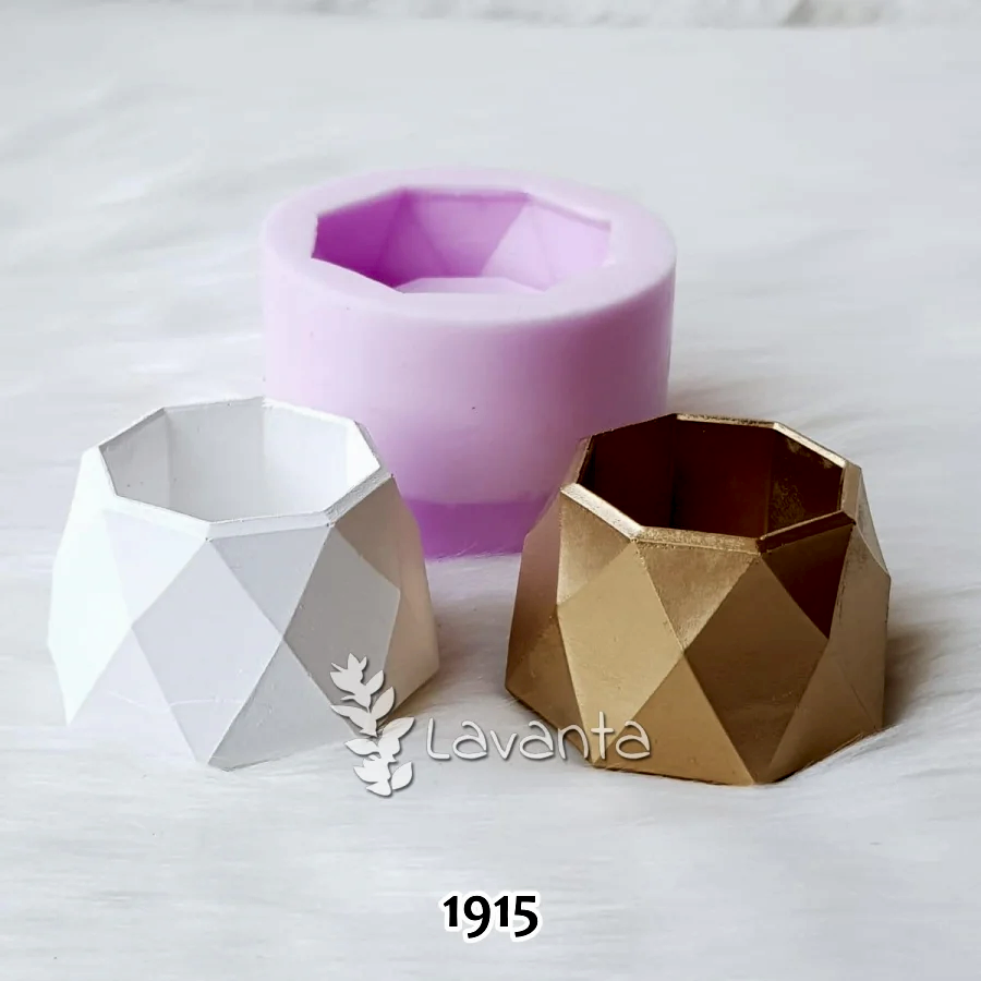 Küçük Geometrik Sukulent Saksı Silikon Kalıbı