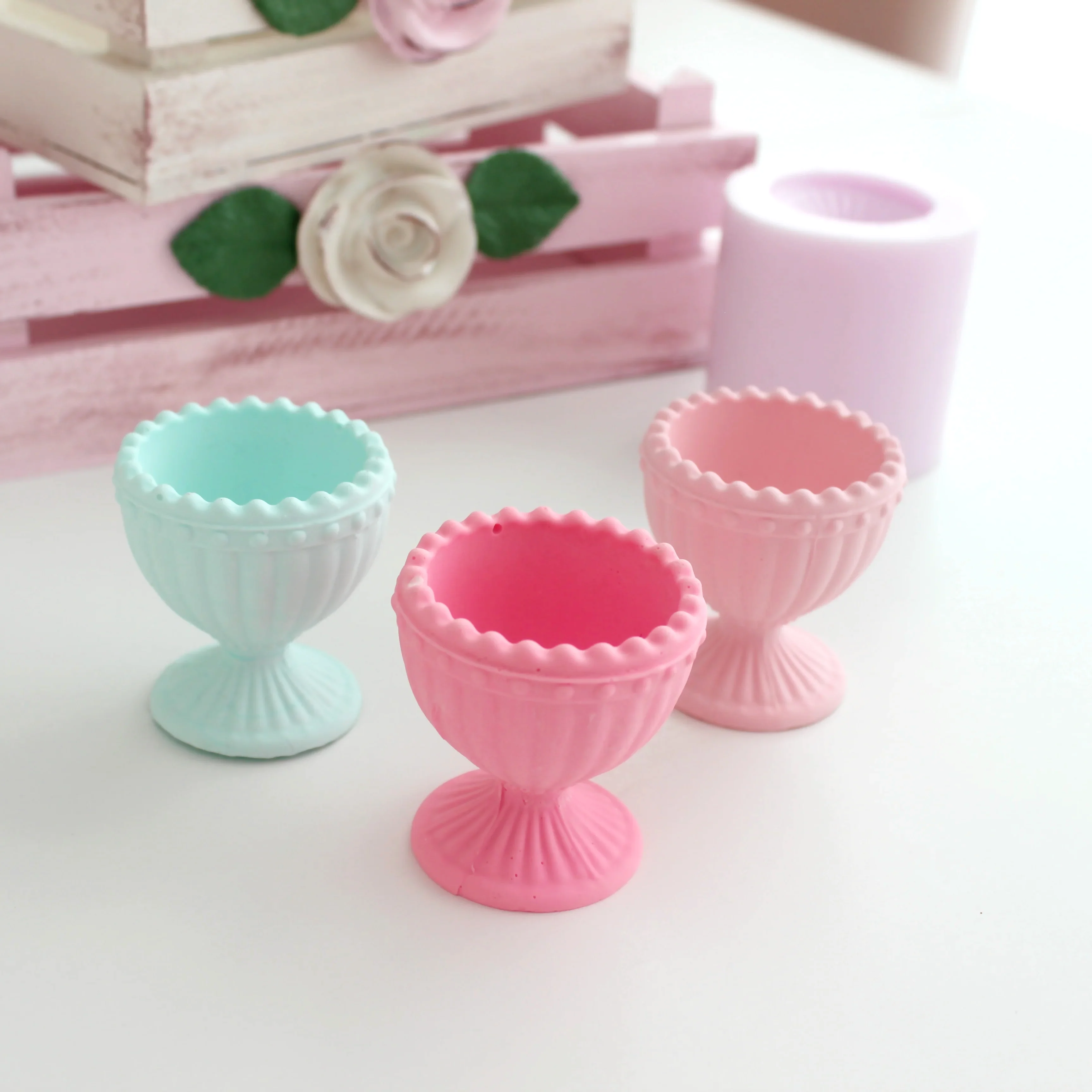 Kupa Saksı Kokulu Taş Silikon Kalıbı