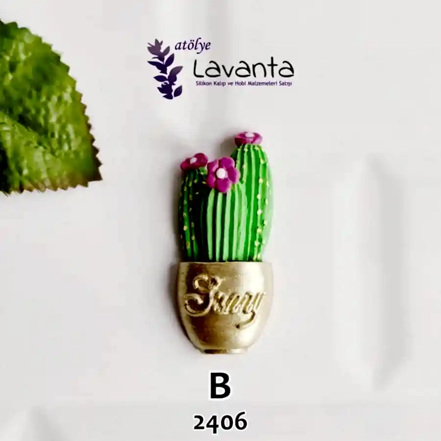 Magnetlik Saksıda Kaktüs Kalıbı