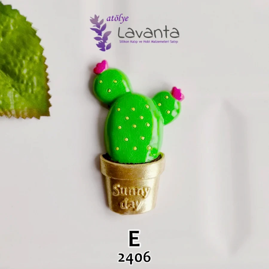 Magnetlik Saksıda Kaktüs Kalıbı