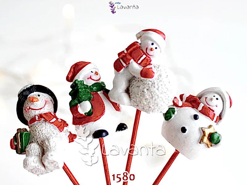 Dörtlü Kardan Adam Saksı Süsü Silikon Kalıbı