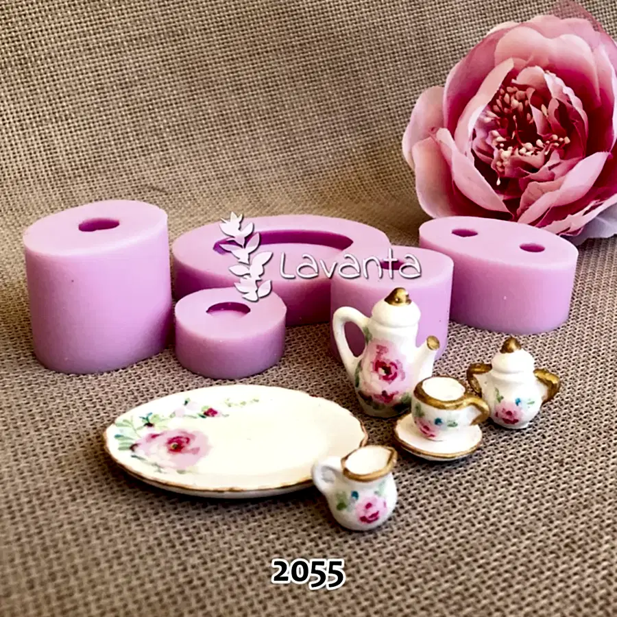 Minyatür Çay Seti Silikon Kalıpları