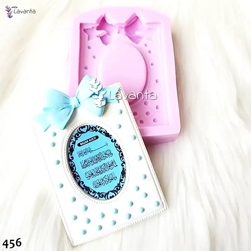 Puantiyeli Fiyonklu Dikdörtgen Çerçeve Silikon Kalıbı