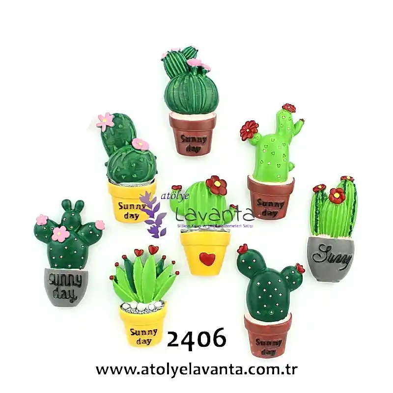 Saksıda Kaktüs Set Magnetlik Kalıbı