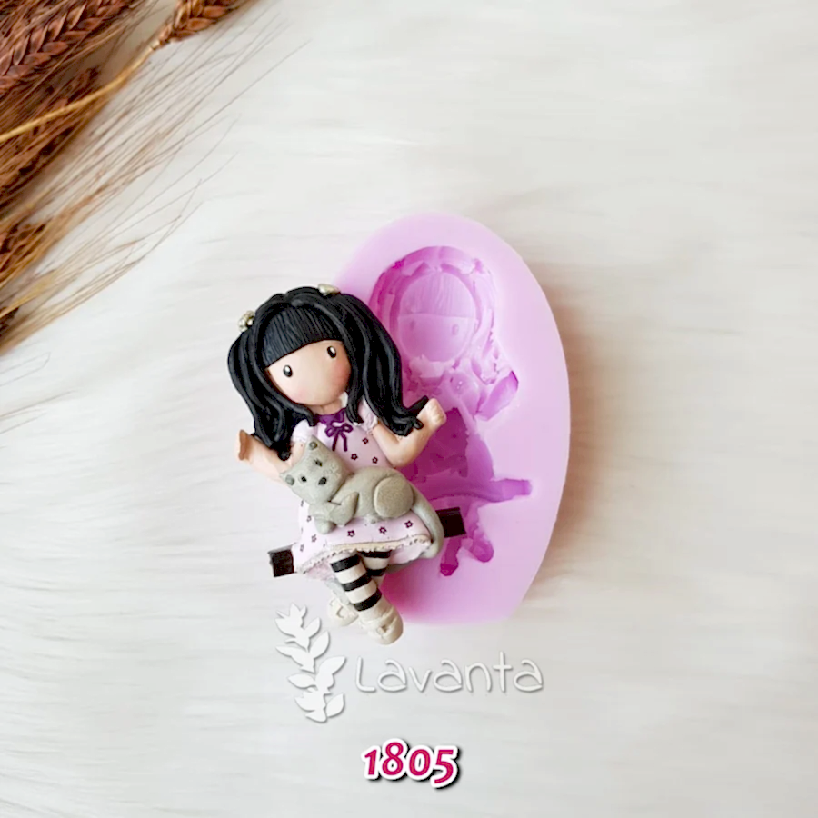 Salıncaktaki Gorjuss Kız Kokulu Taş Kalıbı