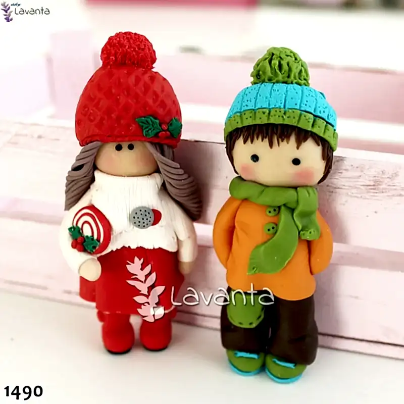 Şeker Kız ve Atkılı Çocuk Silikon Kalıpları