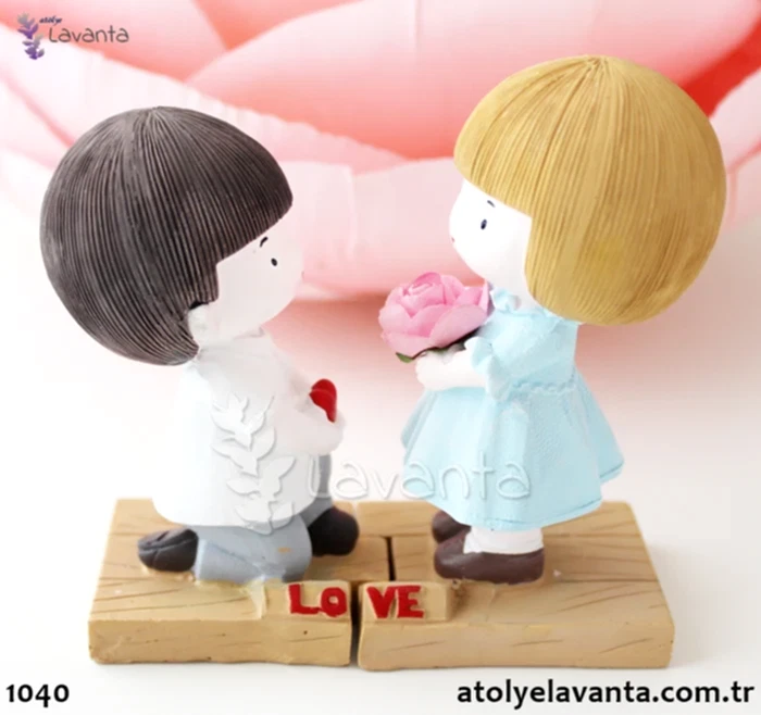 Sevgililer İkili Biblo Silikon Kalıbı