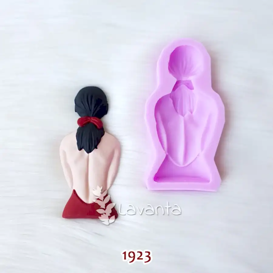 Sırt Dekolteli Kız Kokulu Taş Silikon Kalıbı