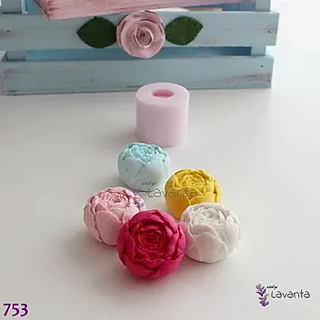 Top Şakayık Gül Kokulu Taş Silikon Kalıbı
