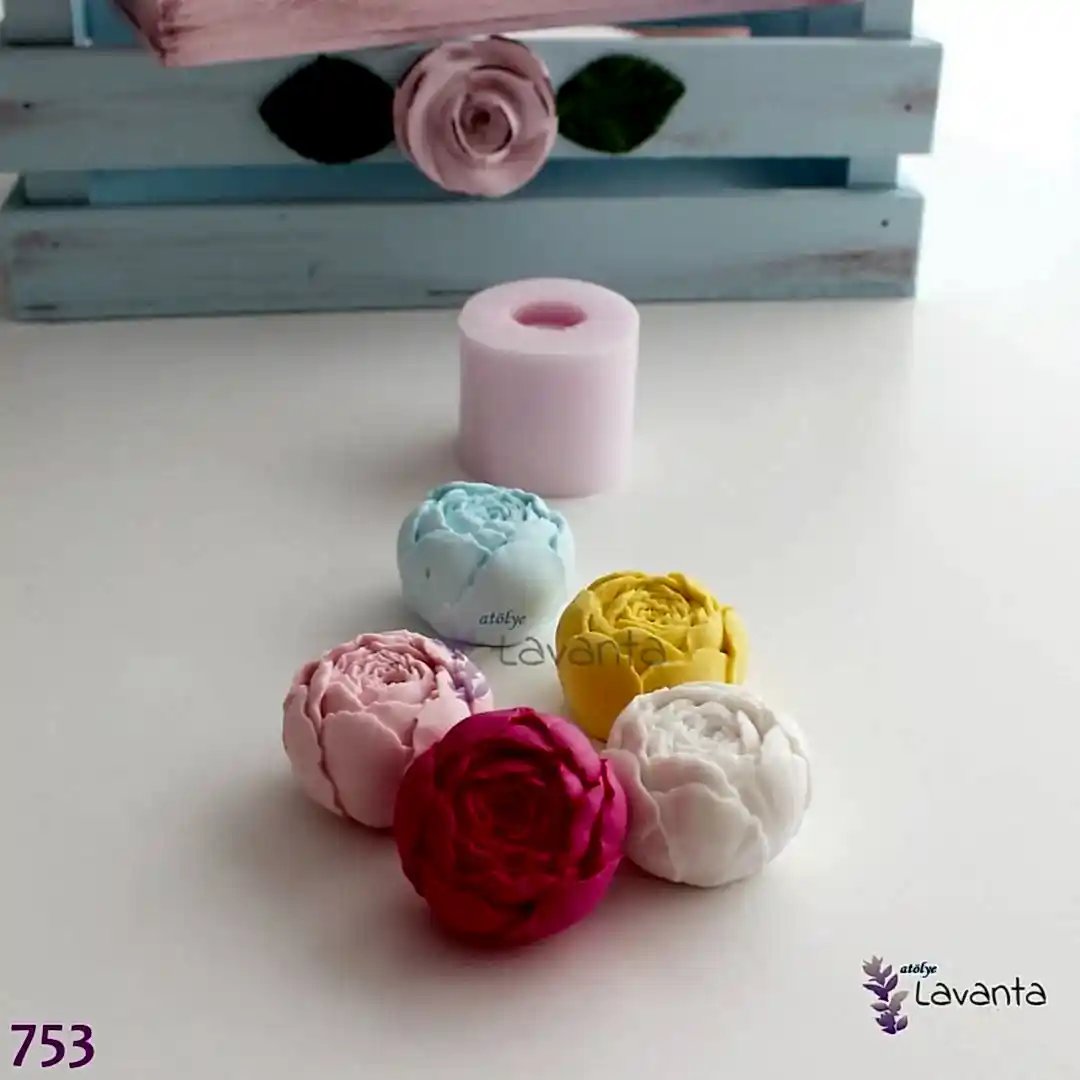 Top Şakayık Gül Kokulu Taş Silikon Kalıbı