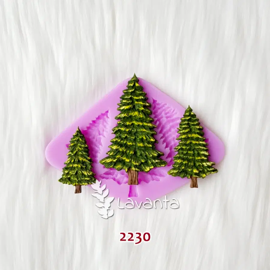 Üçlü Çam Ağaçları Silikon Kalıbı