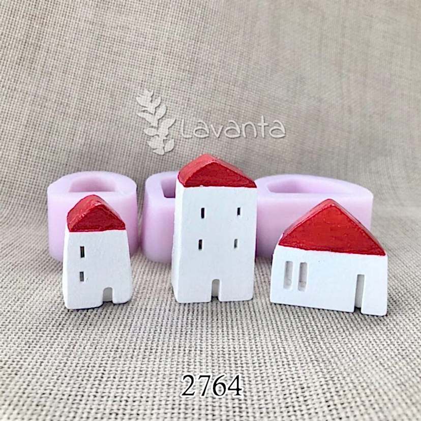 Üçlü Mini Evler Silikon Kalıbı