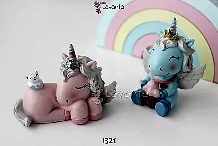İkili Unicorn Seti Silikon Kalıbı