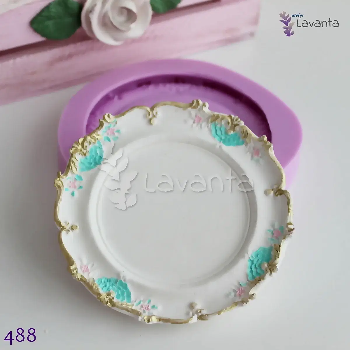 Vintage Yuvarlak Çerçeve Silikon Kalıbı